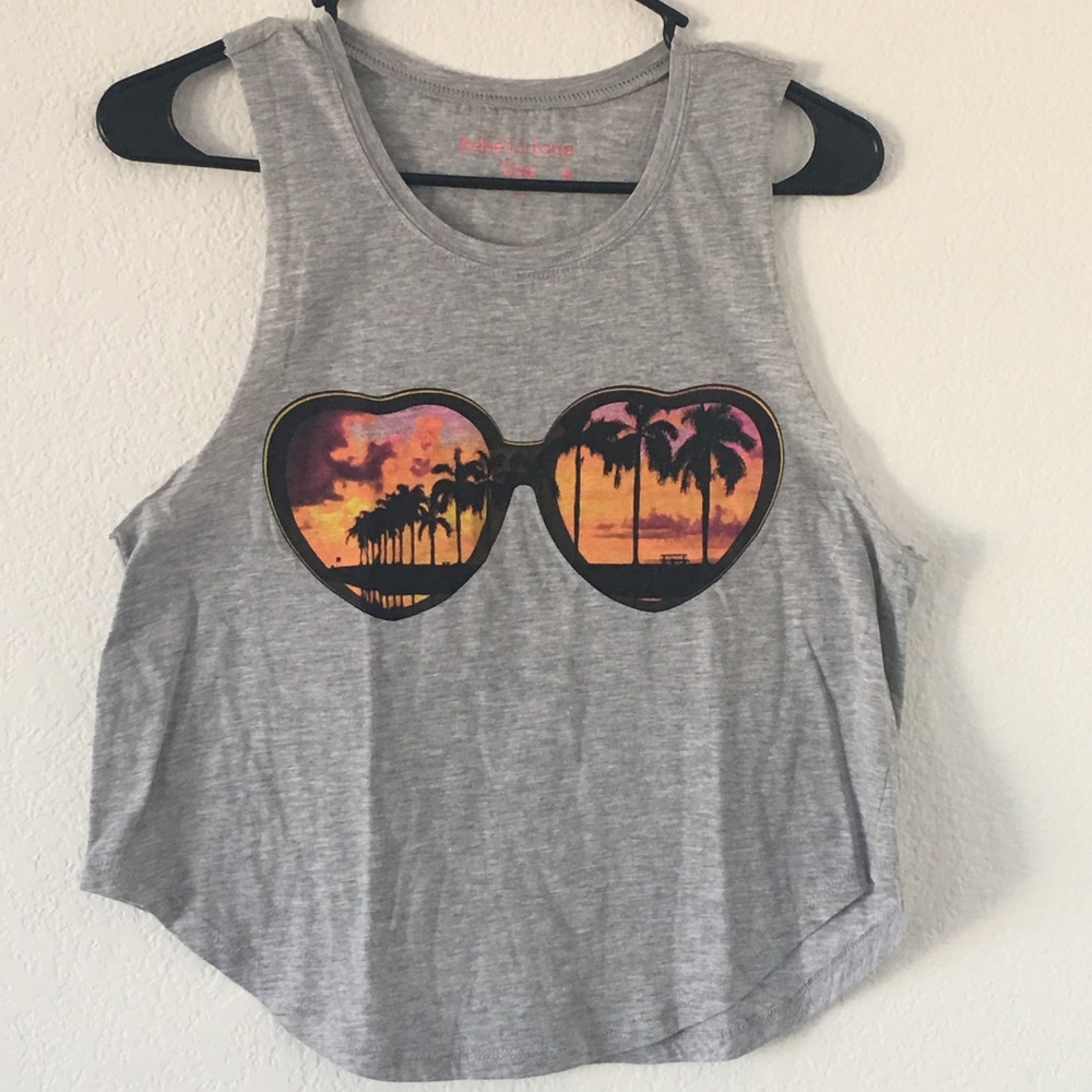 Gray Tank Top with Sunglasses